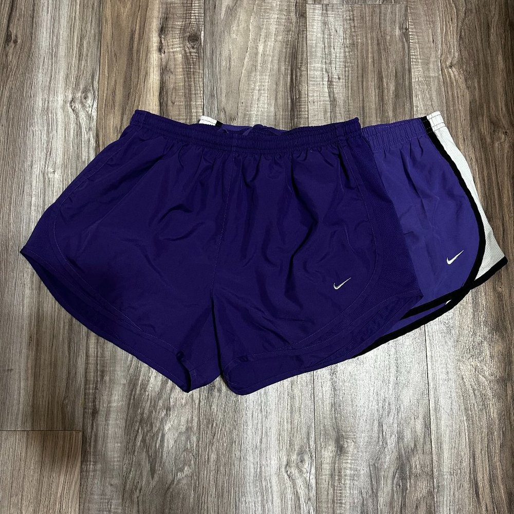 Nike Women's DRI-FIT Tempo Running Shorts 3" Bundle Lot Of 2 Purple Size L